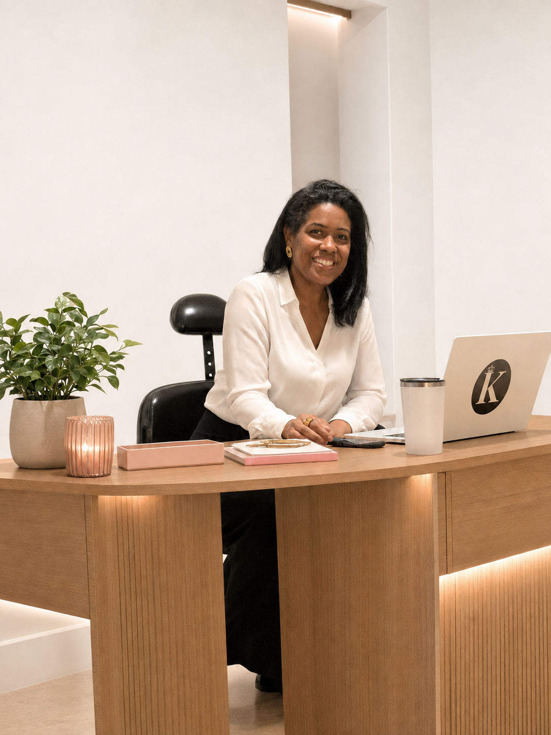 Karina Monteiro em sua recepção acolhedora